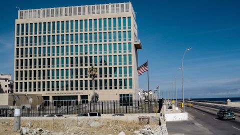 View of the US embassy in Havana, on May 18, 2022. 
