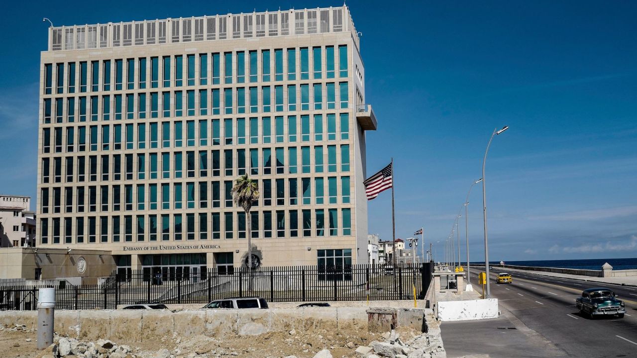 View of the US embassy in Havana, on May 18, 2022. 