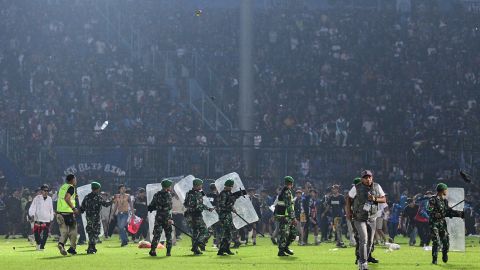 The scene at Kanjuruhan stadium on the night of October 1.