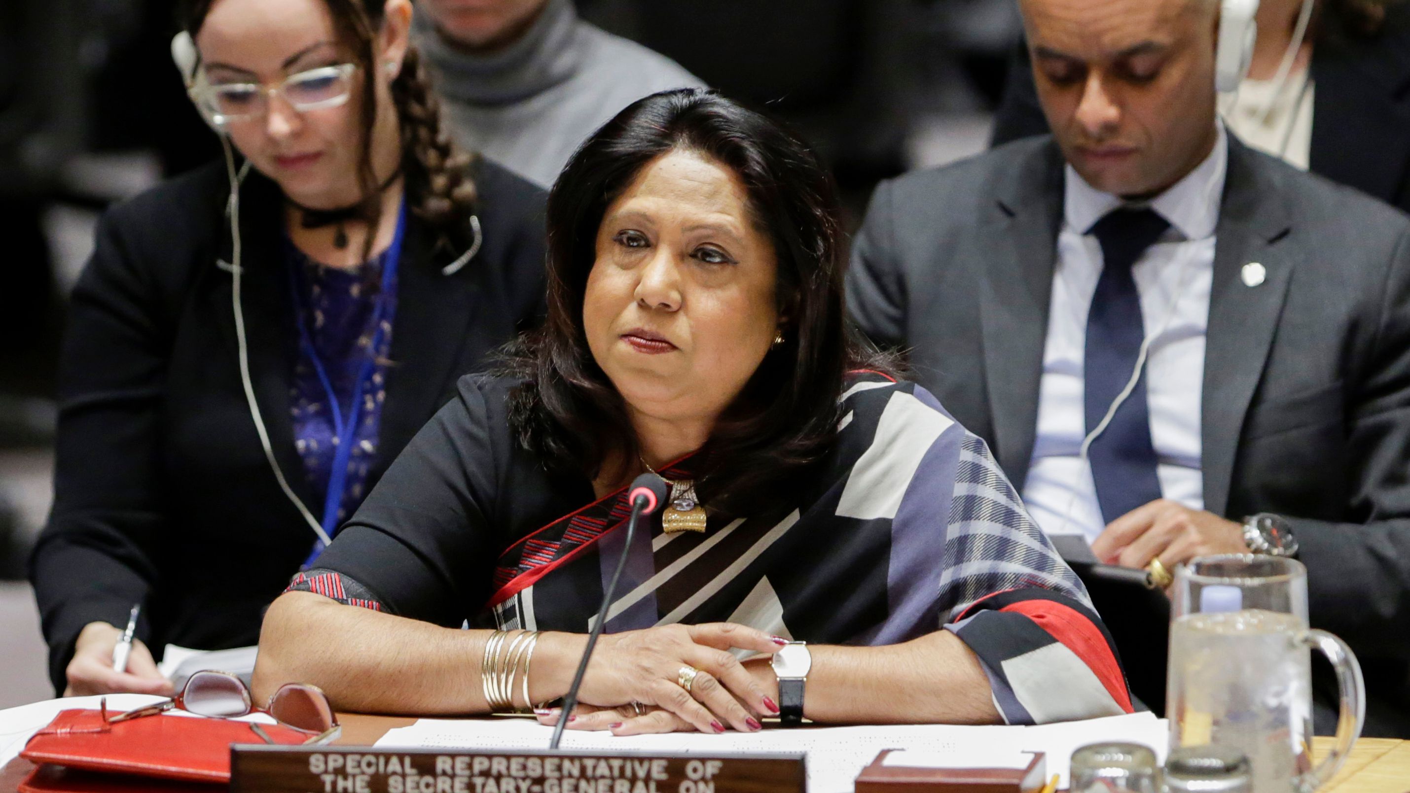 Pramila Patten, Special Representative of the UN Secretary-General on Sexual Violence in Conflict, at a Security Council meeting in New York in 2018.