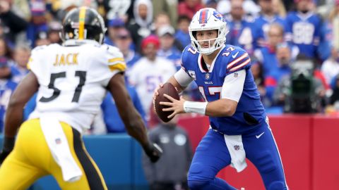 Josh Allen takes on the Pittsburgh Steelers in their game last weekend. 