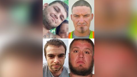Clockwise from top left: Billy Chastain, Mark Chastain, Mike Sparks and Alex Stevens, all of Okmulgee, are seen in this undated handout photo provided by Okmulgee Police.
