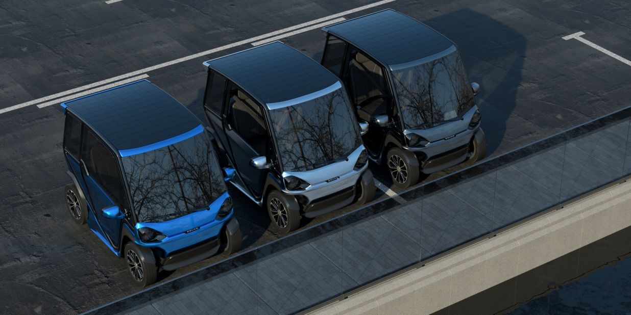 Solar panels in the roof of the Solar City Car can boost its range by around 20 kilometers (12 miles) per day.
