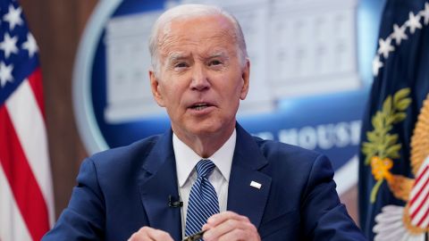 President Joe Biden speaks in the South Court Auditorium on the White House complex in Washington, DC, on October 11, 2022. 