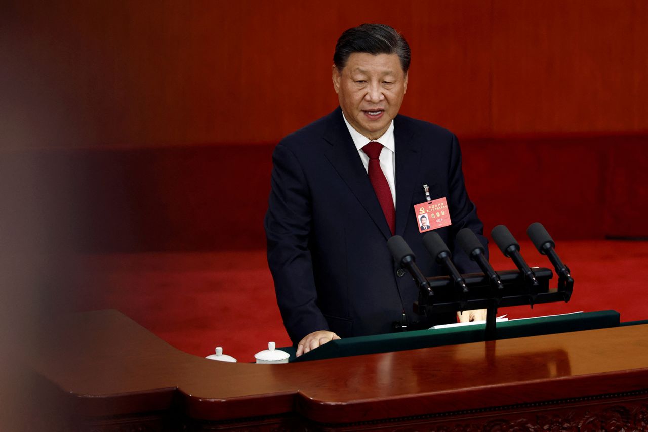 Xi speaks during the opening ceremony.