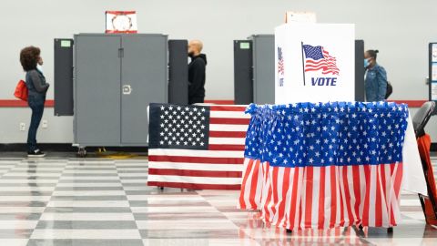 Voters in Atlanta turn out to cast their ballots as early voting begins in Georgia on October 17, 2022.