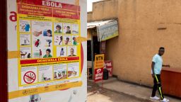 Ebola prevention signage as seen in Mubende, Uganda.