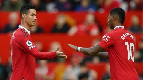 Ronaldo is replaced by Marcus Rashford during the Premier League match against Newcastle.