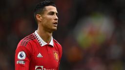 MANCHESTER, ENGLAND - OCTOBER 16: Cristiano Ronaldo of Manchester United looks on during the Premier League match between Manchester United and Newcastle United at Old Trafford on October 16, 2022 in Manchester, England. (Photo by Dan Mullan/Getty Images)