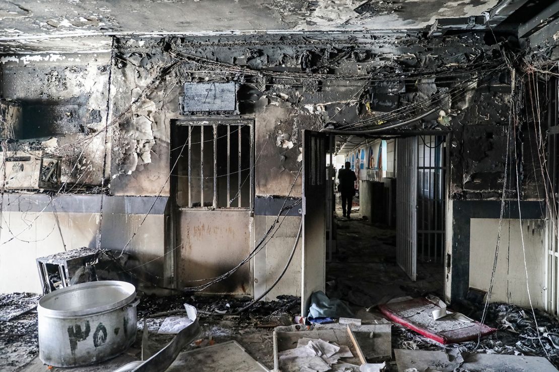 A workshop at Evin prison in Tehran on Oct. 16, 2022 following the blaze.