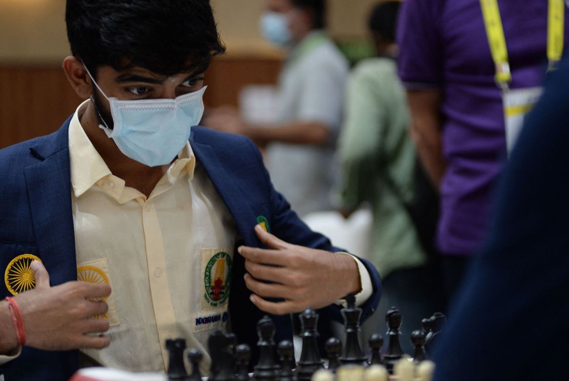 Gukesh competing during the 44th Chess Olympiad in August, 2022. 