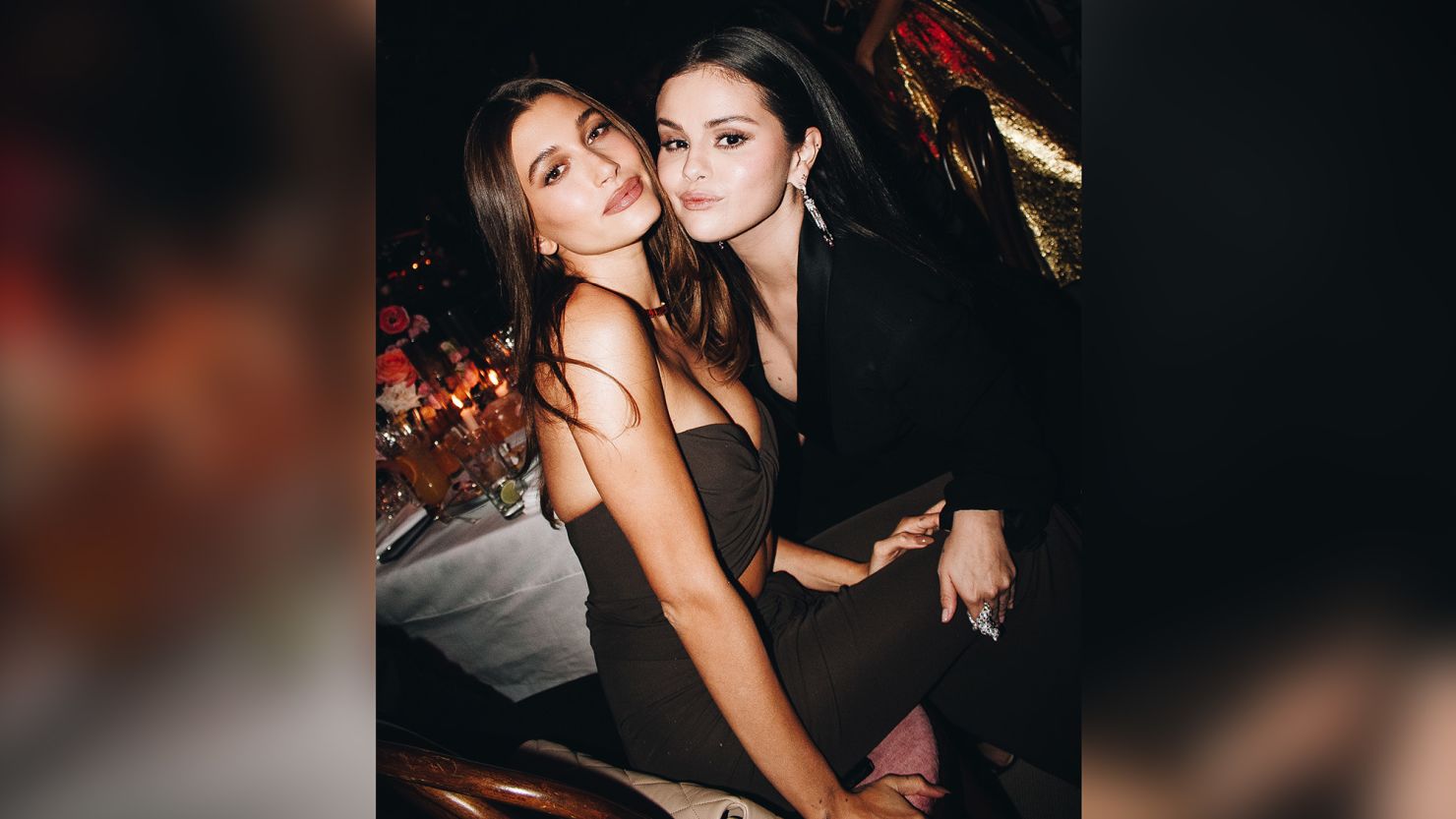 Photographer Tyrell Hampton captioned his image of Hailey Bieber (left) and Selena Gomez "plot twist." 