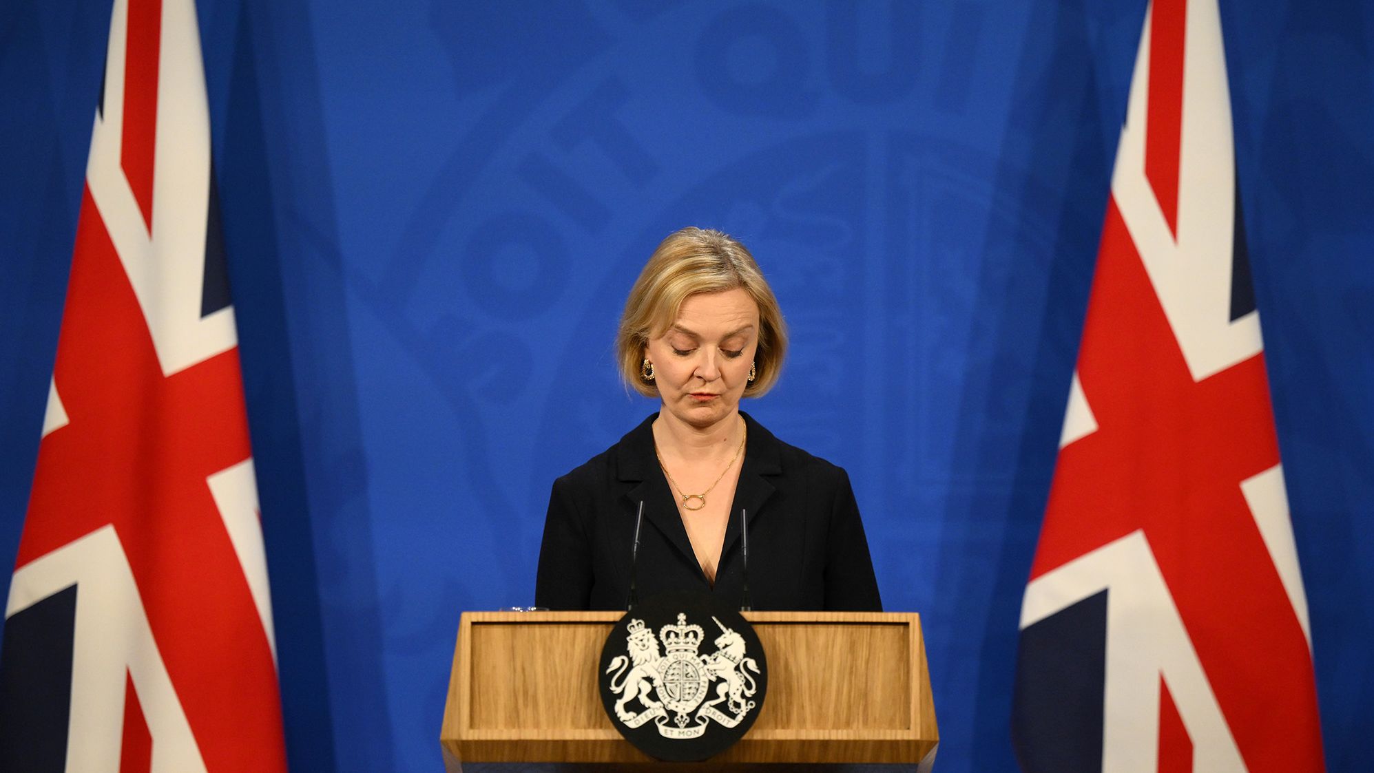 Truss holds a news conference in October 2022 after <a href="index.php?page=&url=https%3A%2F%2Fwww.cnn.com%2F2022%2F10%2F14%2Fuk%2Fliz-truss-tax-u-turn-trouble-analysis-intl-gbr%2Findex.html" target="_blank">sacking Kwarteng.</a> Asked whether she would say sorry to her party's lawmakers, some of whom were publicly trashing her economic agenda, she replied: "I am determined to deliver on what I set out when I campaigned to be party leader. We need to have a high-growth economy but we have to recognize that we are facing very difficult issues as a country."