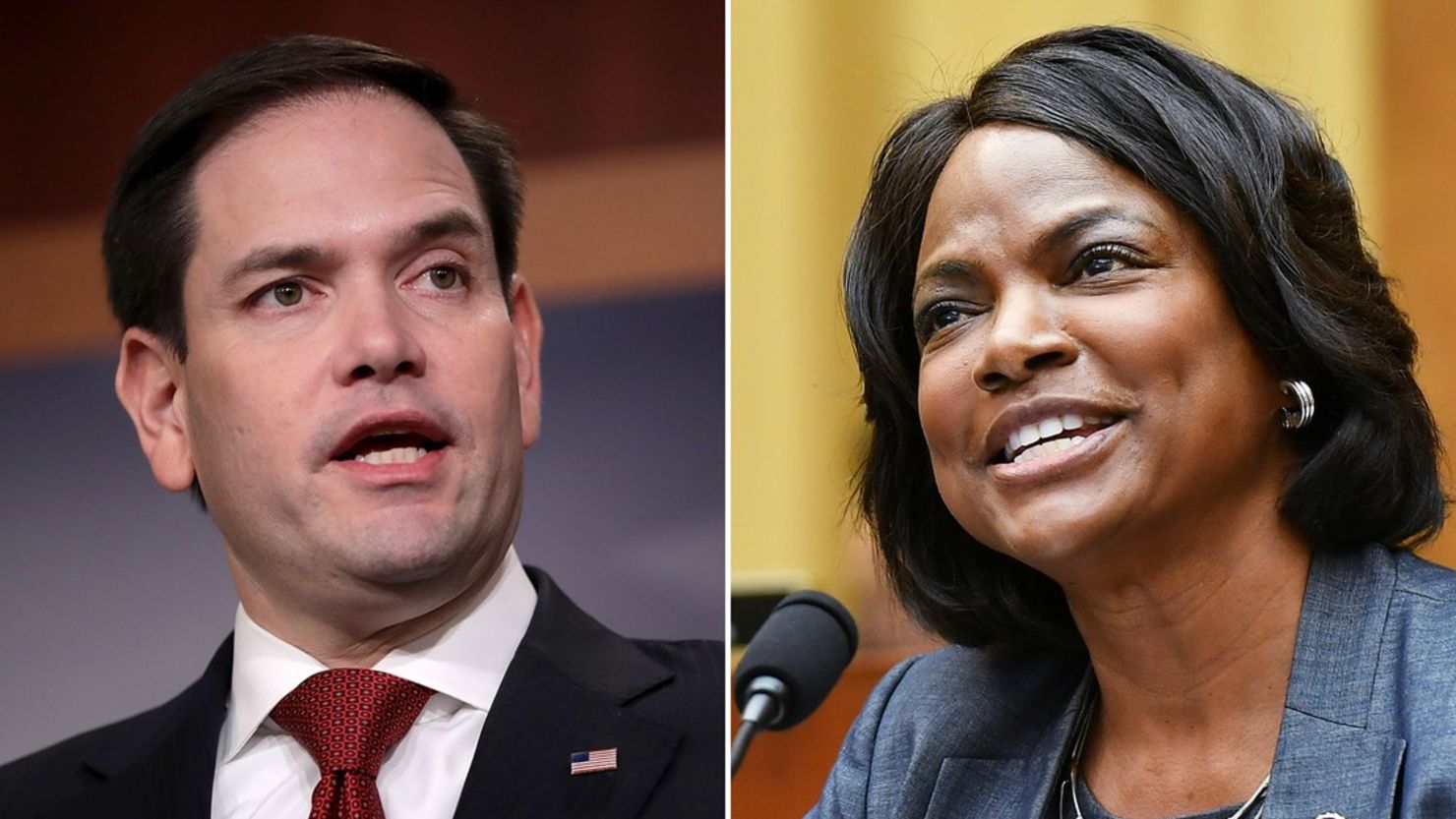 Marco Rubio (L) and Val Demings (R).