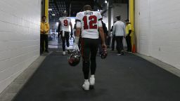 PITTSBURGH, PENNSYLVANIA - OCTOBER 16: Tom Brady #12 of the Tampa Bay Buccaneers walks to the locker room after being defeated by the Pittsburgh Steelers 20-18 at Acrisure Stadium on October 16, 2022 in Pittsburgh, Pennsylvania. (Photo by Justin K. Aller/Getty Images)