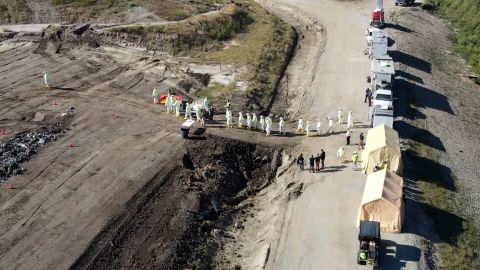 Authorities say Tuesday that the evidence led them to the specific landfill.