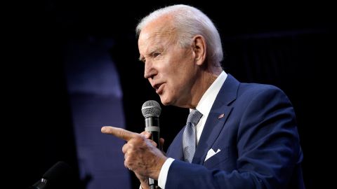 US President Joe Biden speaks at a Democratic National Committee event in Washington, DC, US, on Tuesday, Oct. 18, 2022. Biden pledged to codify abortion protection into federal law with his first bill in a new Congress, as he looks to rally voters for Democrats in the November midterm elections.
