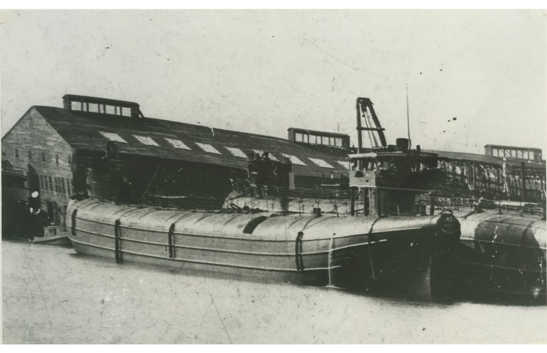 Barge 129 was one of only 44 whalebacks ever to be made, plying the Great Lakes during the late 19th century.