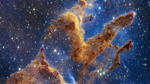 NASA shared an image of the Pillars of Creation, captured by the James Webb Space Telescope, in October.