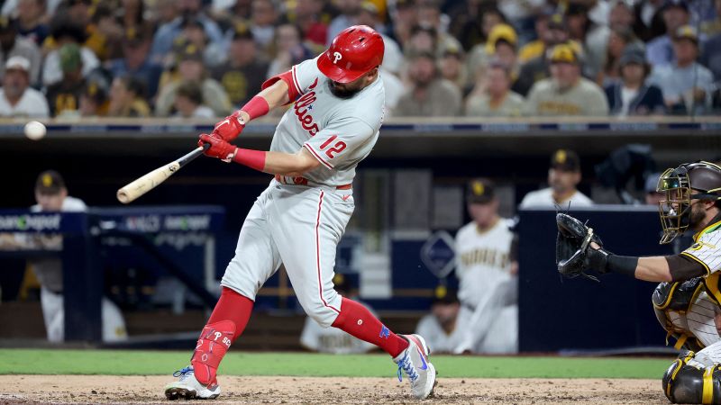 Kyle Schwarber hammers monster 488-foot home run to help Philadelphia Phillies take Game 1 against the San Diego Padres | CNN