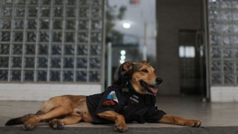 Corporal Oliveira outside Rio de Janeiro's Military Police's 17th battalion.