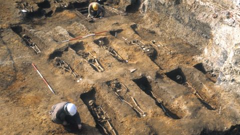 More than 300 samples were taken from the East Smithfield Plague Pit in London. 
