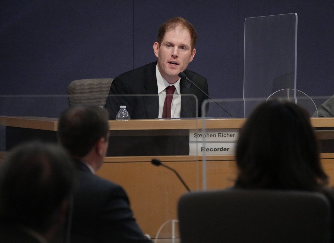 Maricopa County Recorder Stephen Richer questions county election officials during a hearing before the Maricopa County Board of Supervisors. Maricopa County Elections Department officials were responding to claims about the 2020 general election made by Senate Republican contractors Cyber Ninjas, Cyfir and EchoMail. News 2020 General Election Response