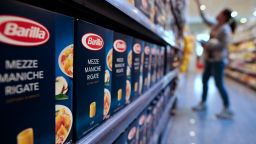 Packs of Barilla pasta are seen in a supermarket in Rome September 27, 2013. Guido Barilla, chairman of the world's leading pasta manufacturer, prompted calls for a consumer boycott on Thursday after telling Italian radio his company would never use a gay family in its advertising. 