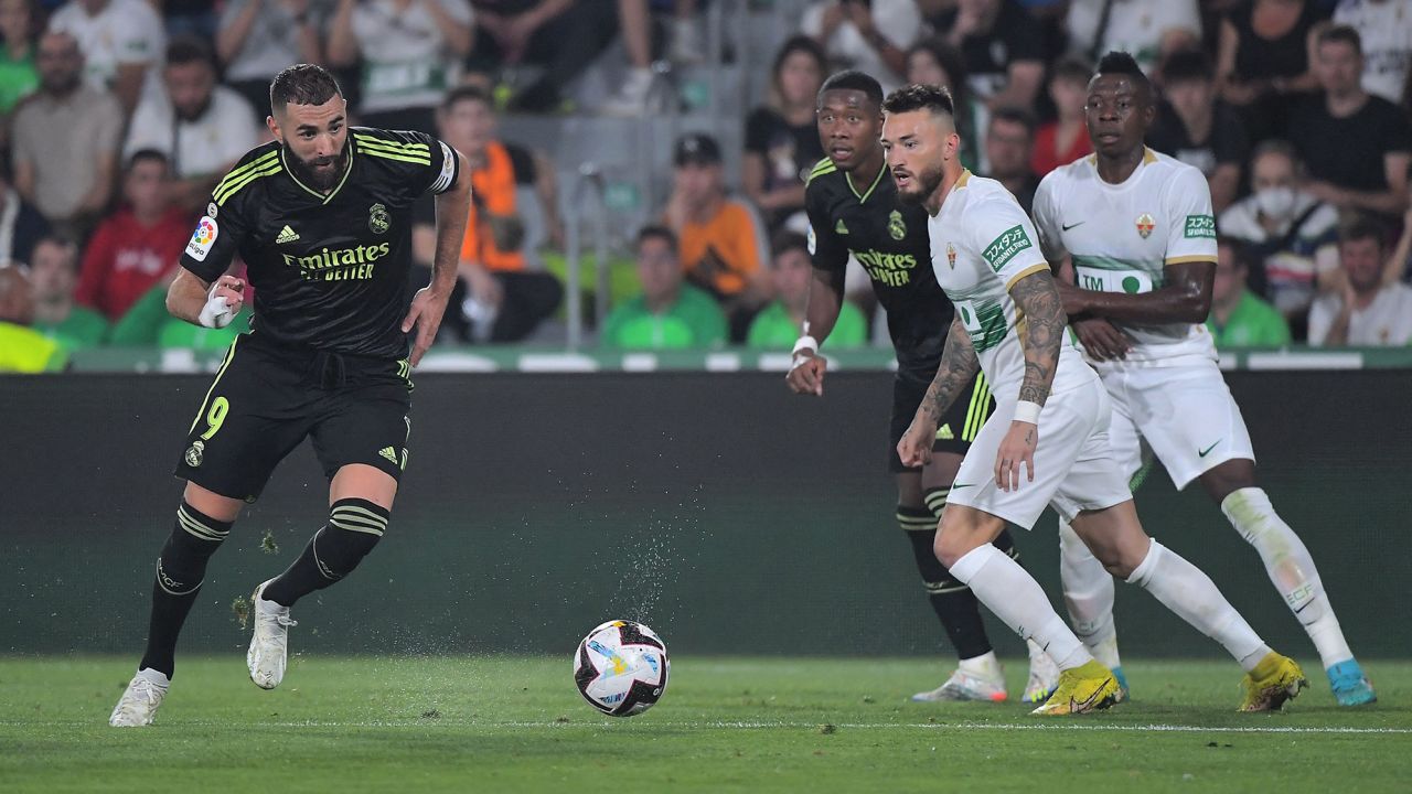 Karim Benzema netted Madrid its second goal after having two other efforts disallowed by VAR.