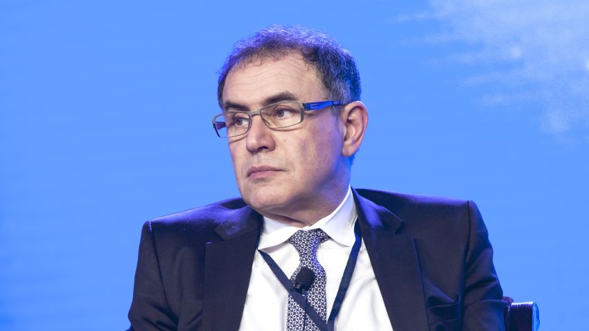 Nouriel Roubini, economist and chairman of Roubini Global Economics, LLC., pauses during the ET Global Business Summit in New Delhi, India, on Saturday, Jan. 30, 2016. The summit runs through Jan. 30. Photographer: Udit Kulshrestha/Bloomberg via Getty Images
