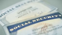 closeup of US Social Security cards.