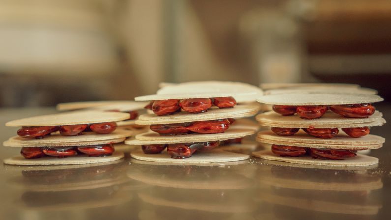 Wafer thin: The cookies are made from communion wafers with a honey and almond filling.