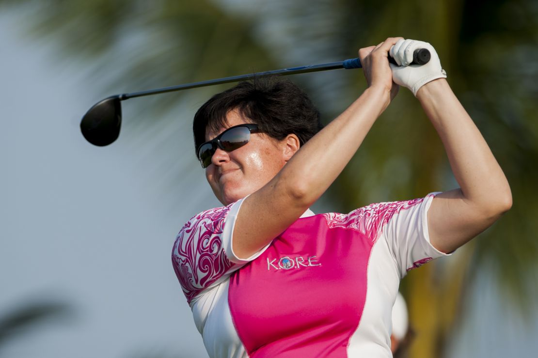  Brewerton tees off during the World Ladies Championship in China, 2013.