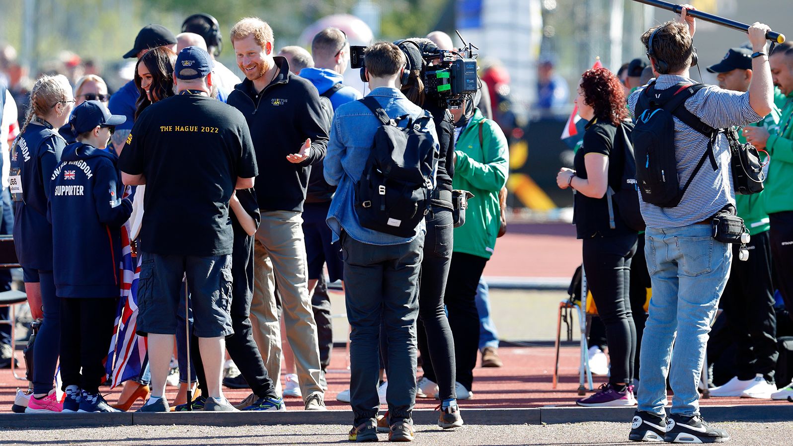 The Sussexes were accompanied by a film crew during a visit to The Hague, Netherlands in April.