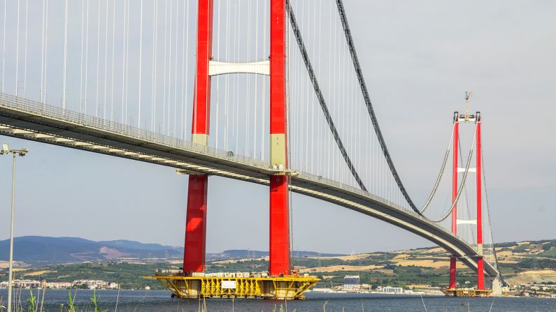 <strong>1915 Canakkale Bridge:</strong> Opened in 2022, the Canakkale boasts the world's longest suspension bridge span.
