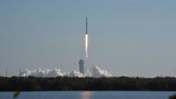 Mandatory Credit: Photo by Paul Hennessy/NurPhoto/Shutterstock (12832203c)
March 3, 2022 - Cape Canaveral, Florida, United States - A SpaceX Falcon 9 rocket carrying 47 Starlink internet satellites launches from pad 39A at the Kennedy Space Center on March 3, 2022 in Cape Canaveral, Florida.  SpaceX founder and CEO Elon Musk announced Saturday that he had activated Starlink internet service in Ukraine amid the Russian invasion.
SpaceX Launches Starlink Internet Satellites From Cape Canaveral, Cape Canaveral, Florida, United States - 03 Mar 2022
