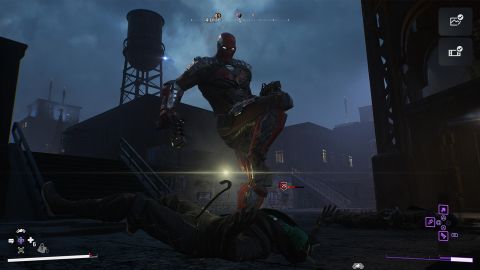 Red Hood's boots are made for stomping.