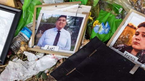 A memorial for the victims of Astroworld Festival was set up outside the concert venue in Houston, Texas, on November 24, 2021. 