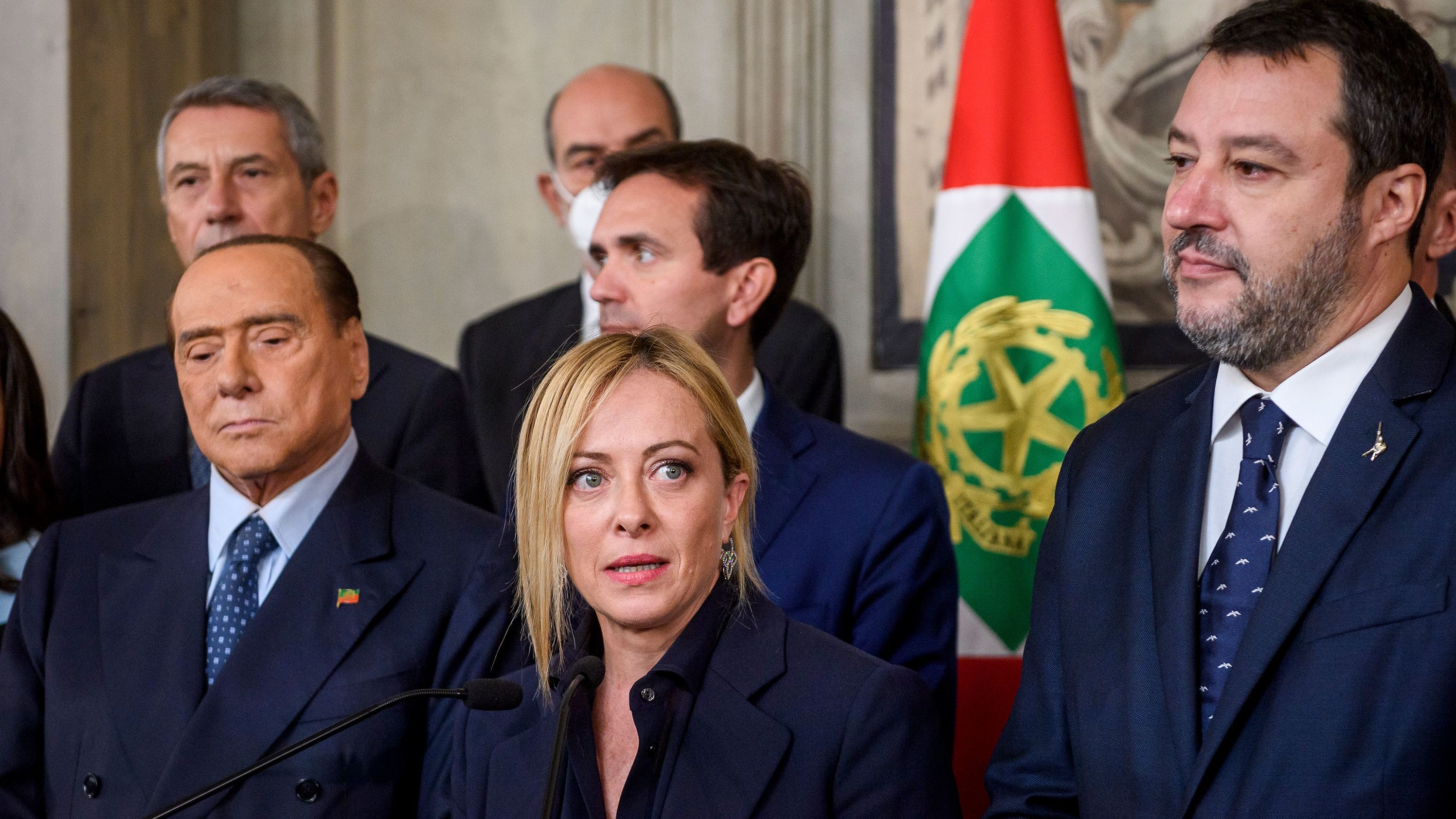 Silvio Berlusconi (left) and Matteo Salvini (right) are expected to be part of Meloni's Cabinet, which will see one of Italy's most far-right governments in recent history. 