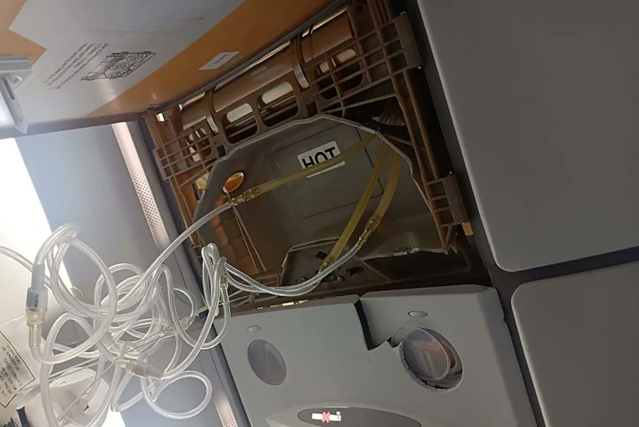 Passengers said damage to the plane's interior was caused by heads hitting into the ceiling.