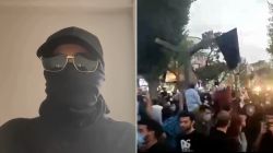 split iran female protester