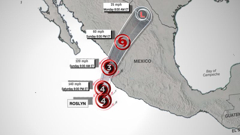 Hurricane Roslyn Strengthens To A Category 4 While Heading Towards ...