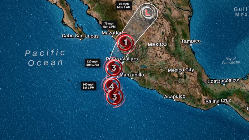 Western Mexico Braces For Sunday Landfall Of Category 4 Hurricane Roslyn