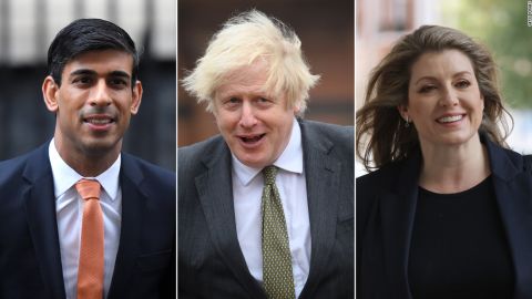 Johnson dropped out of the race, and the remaining contenders were Rishi Sunak (L) and Penny Mordaunt (R).