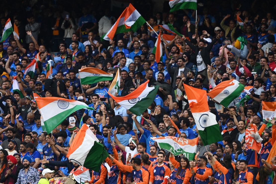 Fans show their support during the ICC Men's T20 World Cup match between India and Pakistan at Melbourne Cricket Ground. 