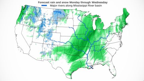 weather rainfall forecast mississippi river basin
