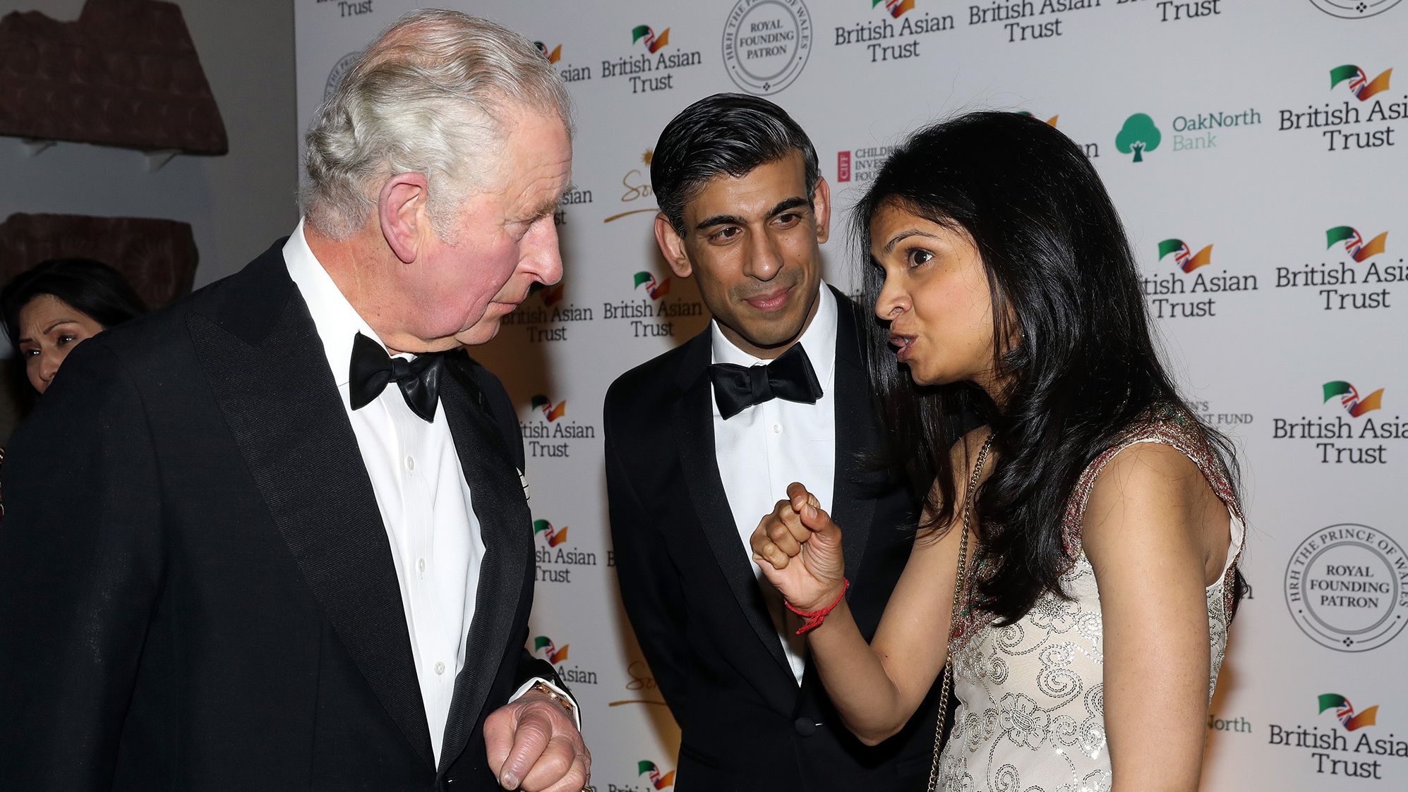 Sunak and his wife, Akshata Murty, speak to Prince Charles during a reception at the British Museum in London in February 2022. Murty is the daughter of an Indian billionaire. Earlier this year, Sunak and Murty appeared on the Sunday Times Rich List of <a href="https://www.thetimes.co.uk/article/rishi-sunak-akshata-murty-net-worth-sunday-times-rich-list-86ls8n09h" target="_blank" target="_blank">the UK's 250 wealthiest people</a>. The newspaper estimated their joint net worth at £730 million ($826 million).