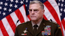 US Chairman of the Joint Chiefs of Staff General Mark A. Milley attends a news conference during a NATO Defence Ministers meeting in Brussels, Belgium October 12, 2022. 