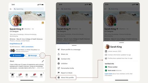 Linkedin's new 'About this Profile' feature will show users when an account was created, when it was last updated and whether it has been verified using a work email or phone number.