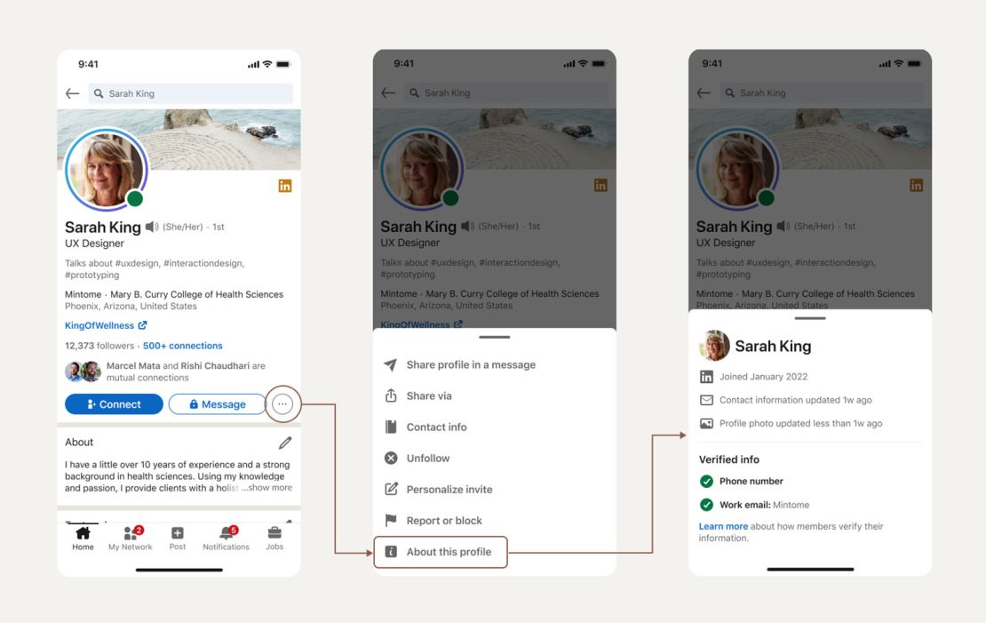 Linkedin's new 'About this Profile' feature will show users when an account was created, when it was last updated and whether it has been verified using a work email or phone number.